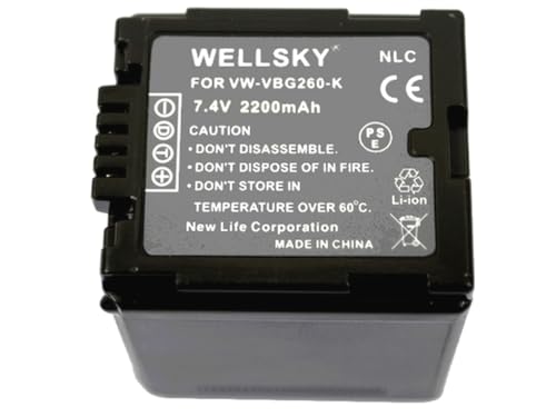 Amazon | WELLSKY VW-VBG260 VW-VBG260-K 互換バッテリー [ 純正充電器